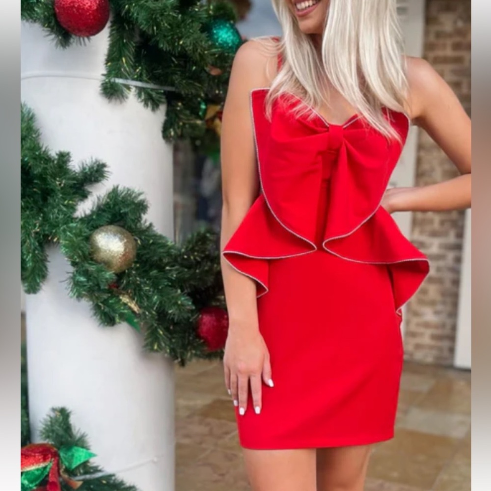 Beautiful holiday red bow dress
